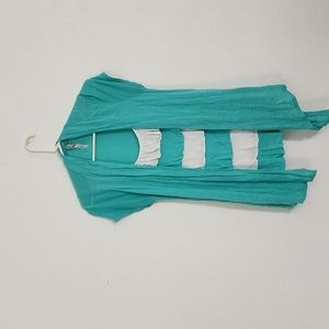 Teal and White top